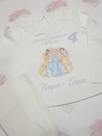 Image 2 of Princesses birthday white frill pyjamas 