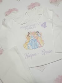 Image 3 of Princesses birthday white frill pyjamas 