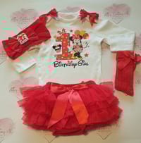 Baby girl mouse first birthday tutu set 