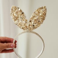 Goldie embroidery bunny headband 