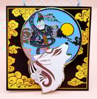 Image 1 of Celestial wolf goddess enamel pins