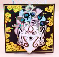 Image 3 of Celestial wolf goddess enamel pins