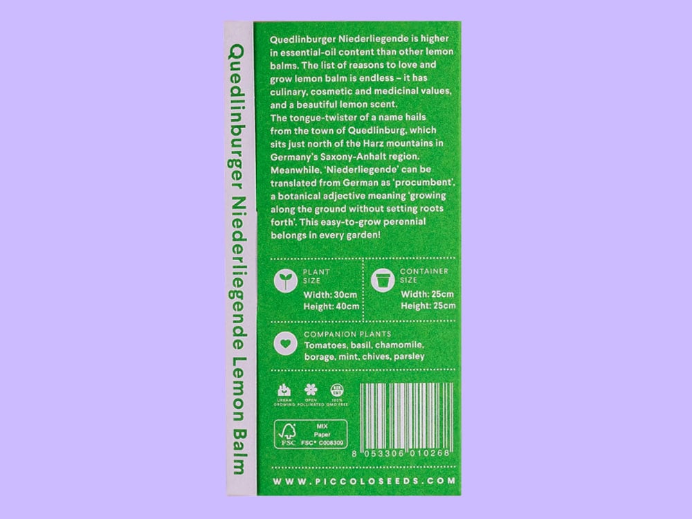 Image of SAATGUT Quedlinburger Niederliegende Lemon Balm