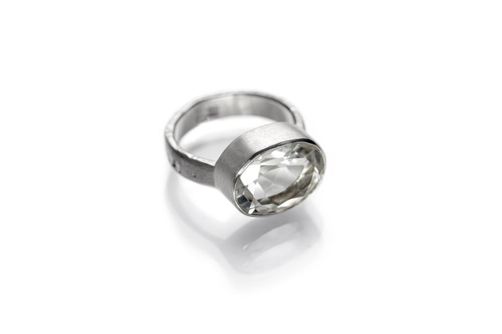 Image of "I wish you..." silver ring with rock crystal · SERENISSIME SIT TIBI ·