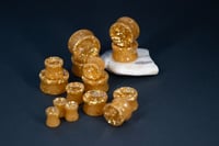 Image 2 of Resin Plugs 6MM - 20MM - Glorious Gold - Glitter Double Flared Plugs for Stretched Ears