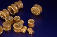 Image 3 of Resin Plugs 6MM - 20MM - Glorious Gold - Glitter Double Flared Plugs for Stretched Ears