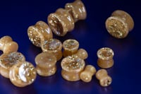 Image 1 of Resin Plugs 6MM - 20MM - Glorious Gold - Glitter Double Flared Plugs for Stretched Ears
