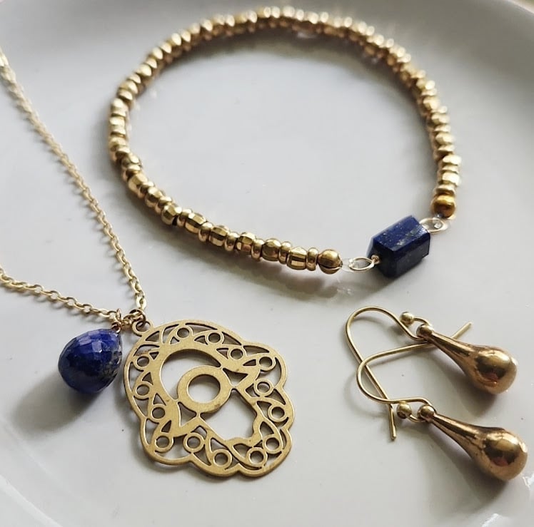 Image of Lapis Hamsa Set