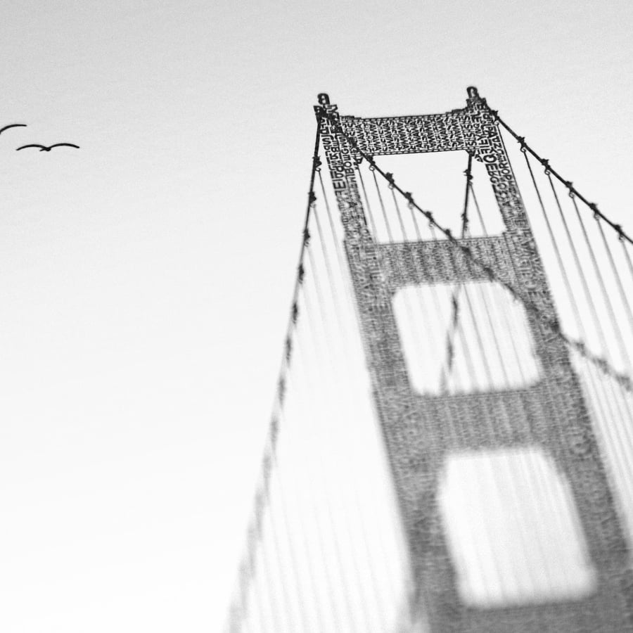 Image of Golden Gate Bridge in Type