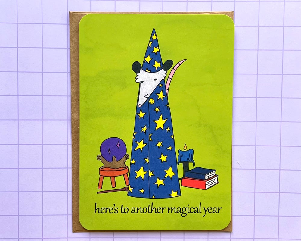Image of Wizard possum birthday/anniversary card