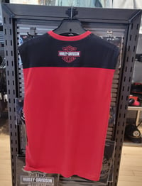 Image 2 of HD Red and Black Sleeveless Top