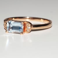 Image 2 of Aquamarine Crescent Ring