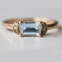 Image 3 of Aquamarine Crescent Ring