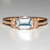 Image 1 of Aquamarine Crescent Ring