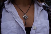Image 2 of Fireweed Flower + 14k Boulder Opal Drop Necklace