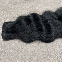 Image 3 of Raw Burmese Temple donor Hair   wavy weft bundles 100G