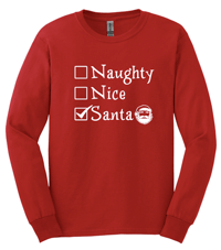 Image 1 of Naughty - Nice -  Santa L/S Tee