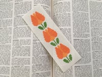 Image 1 of Modern Tulip Swedish Cross Stitch Bookmark