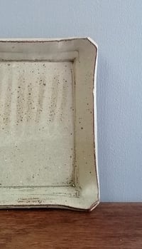 Image 2 of White slip and a hardwood Ash glazed pressed tray