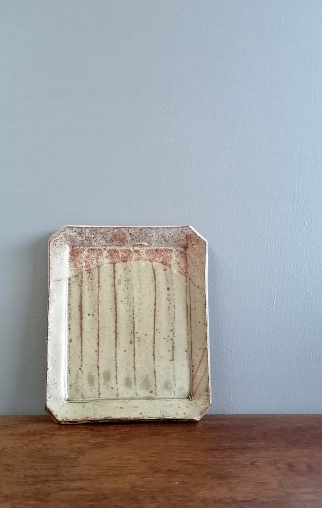 Image of Bisque slip and hardwood Ash glazed tray