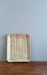 Image 1 of Bisque slip and hardwood Ash glazed tray