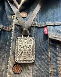 Image 2 of WL&A Handmade Old Style Heavy Ingot Large Thunderbird ID Tag Pendant - 2 x 1.75" - 65 Grams