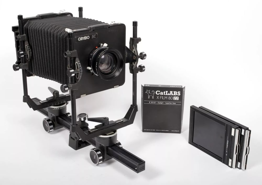 Image of  Cambo SCr 4X5 monorail camera with 210mm lens + holders + FRESNEL + FILM #5635