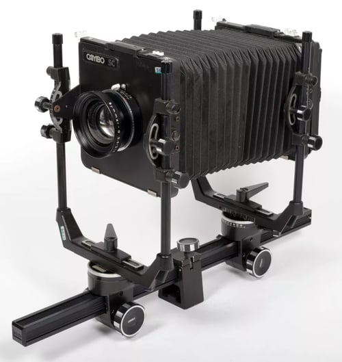 Image of  Cambo SCr 4X5 monorail camera with 210mm lens + holders + FRESNEL + FILM #5635