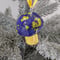 Image of Blue and Yellow Spotted Ceramic Mushroom Ornaments