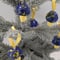 Image of Blue and Yellow Spotted Ceramic Mushroom Ornaments