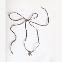 Image 2 of Small Blossom Charm on Silk- Silver