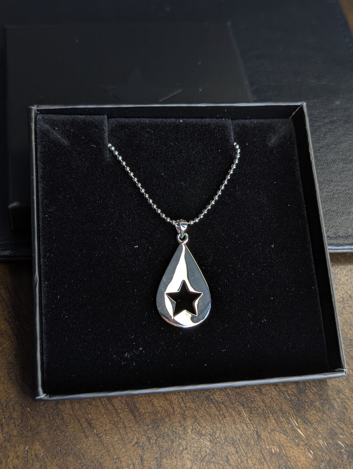 Silver 925 Teardrop and Star Pendant Necklace Conan Gray