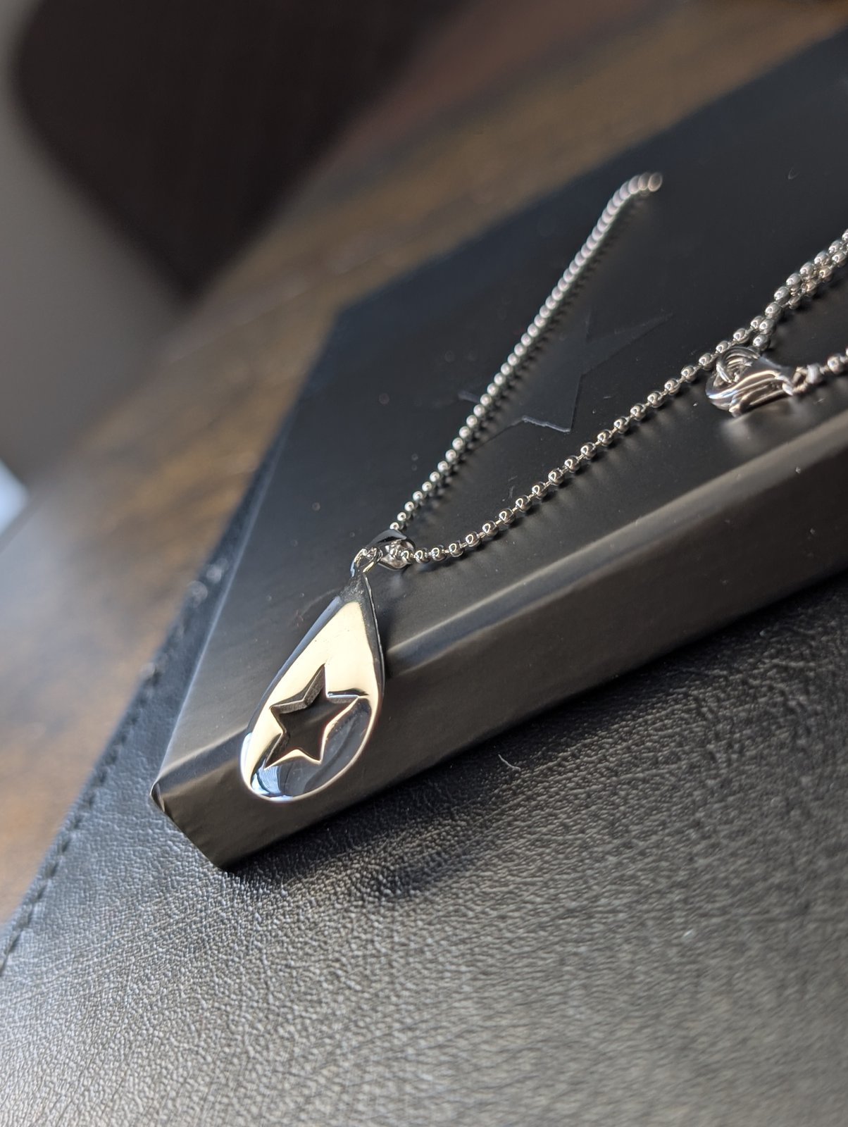 Silver 925 Teardrop and Star Pendant Necklace Conan Gray