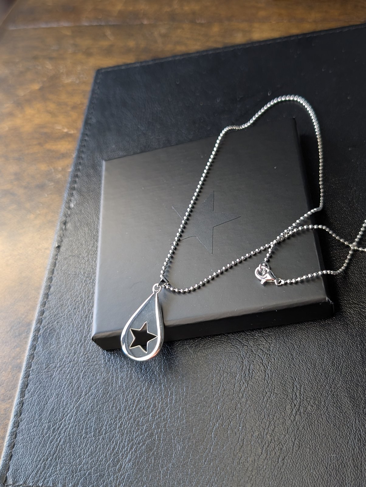 Silver 925 Teardrop and Star Pendant Necklace Conan Gray