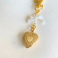 Image 5 of Small Gold Heart Locket Bag Charm