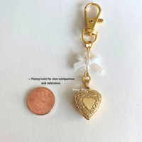 Image 3 of Small Gold Heart Locket Bag Charm