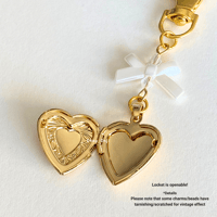 Image 4 of Small Gold Heart Locket Bag Charm
