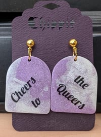 Image 1 of Cheers Queers Epoxy Resin Earrings