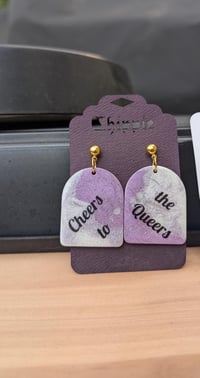 Image 5 of Cheers Queers Epoxy Resin Earrings