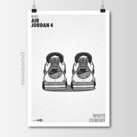 Image 1 of Sneaker Poster Air Jordan 4 “White Cement” (2016)