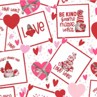 Image 2 of GNOMES IN LOVE 2.5" Rolie Polie 40pc by Tara Reed for Riley Blake Designs