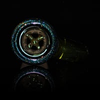 Image 3 of HEAVY BLUE LEPRECHAUN / GREEN SPARKLE 18MM SLIDE