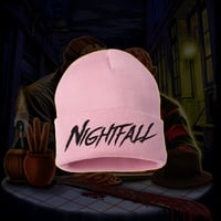 Black on Pink Stitched Beanie