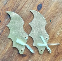 Image 3 of Golden Glitter Bat Wing Shoe Cuffs | Eat Me Ink Me