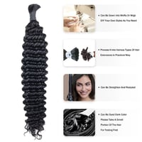 Image 2 of Double Drawn Raw Brazilian Curly Hair Bulk Braiding (1/3/4 Packs)
