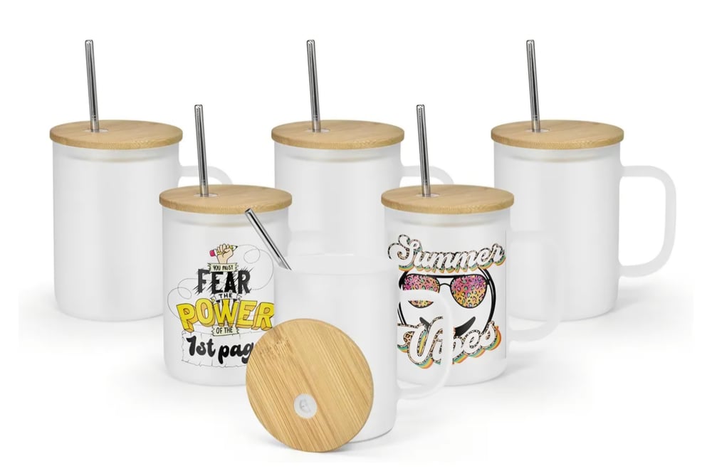 Image of Customized 16oz Glass Cup w/ Handle