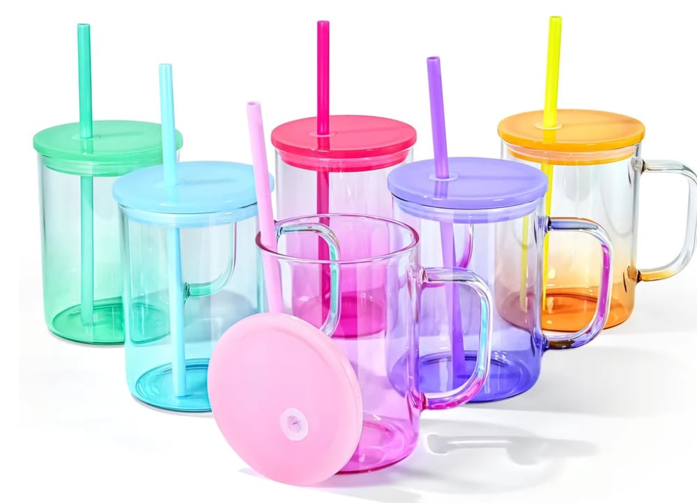 Image of Customized 16oz Glass Cup w/ Handle
