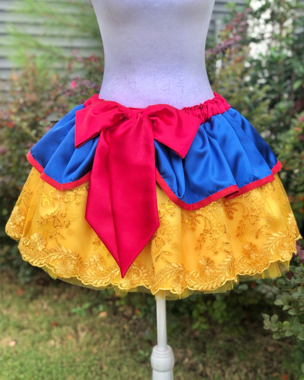 Image of Beaded sequin on Mesh Snow White skirt