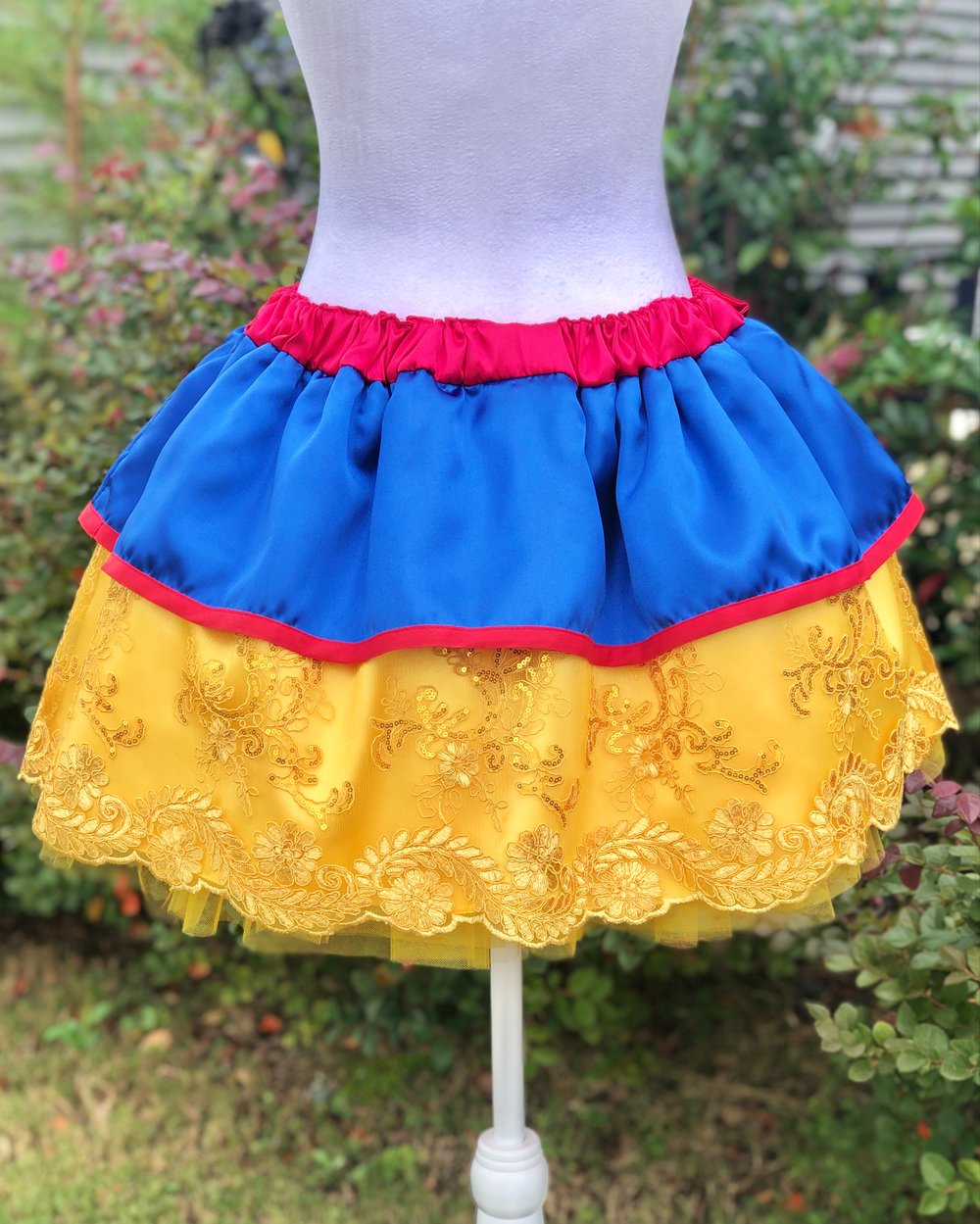 Image of Beaded sequin on Mesh Snow White skirt