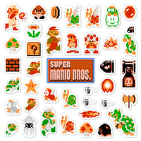 Image 1 of Super Mario Bros. Sticker Set (39 Pieces)